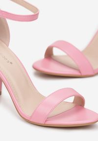 Born2be - Różowe Sandały na Słupku z Otwartym Noskiem Ahed. Nosek buta: otwarty. Kolor: różowy. Obcas: na słupku #2