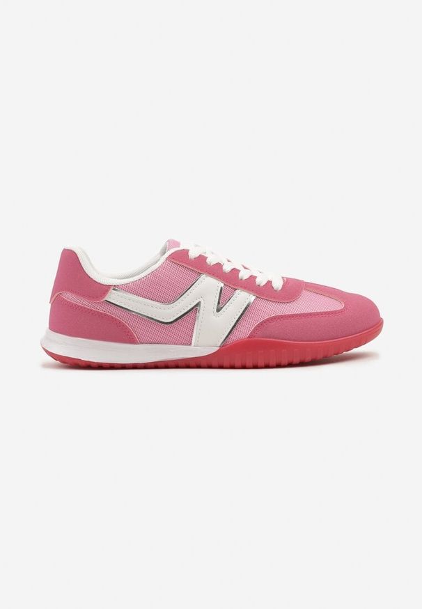 Born2be - Różowe Sneakersy w Stylu Kultowych Tenisówek Tultia. Okazja: na co dzień. Kolor: różowy. Materiał: jeans. Wzór: aplikacja. Sezon: lato, wiosna