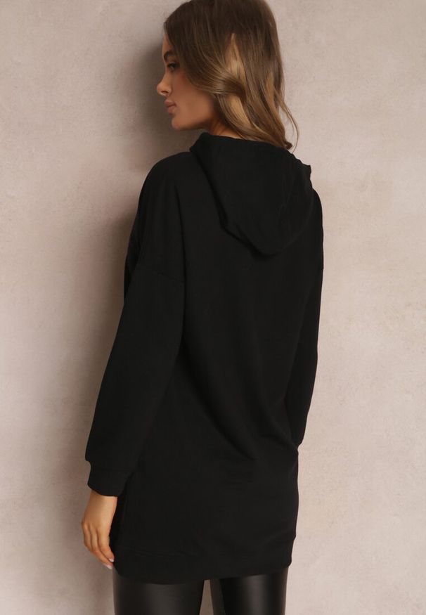 Renee - Czarna Bluza Alcousa. Kolor: czarny. Materiał: dzianina. Wzór: gładki. Styl: sportowy