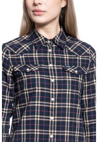 Wrangler - DAMSKA KOSZULA MATERIAŁOWA WRANGLER WESTERN CHECK SHIRT NAVY W5N1O9114. Materiał: materiał #4