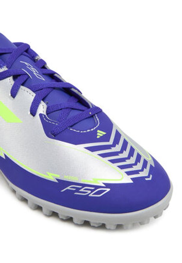 Adidas - adidas Buty do piłki nożnej F50 Club Messi Turf IH0917 Szary. Kolor: szary. Materiał: skóra