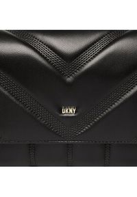 DKNY Torebka Becca Flap Demi R31EBW80 Czarny. Kolor: czarny. Materiał: skórzane