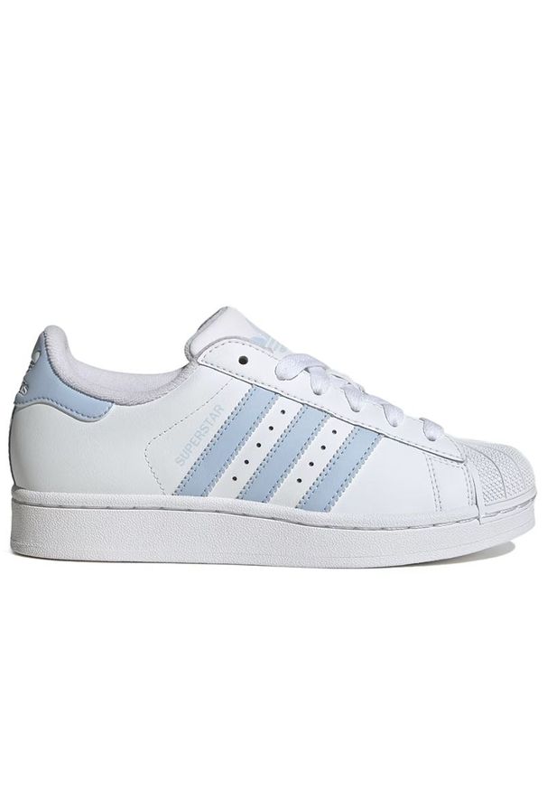 Adidas - Buty młodzieżowe adidas Originals Superstar II JR9864 - białe. Zapięcie: pasek. Kolor: biały. Materiał: guma, skóra. Szerokość cholewki: normalna. Wzór: aplikacja. Sezon: lato. Model: Adidas Superstar