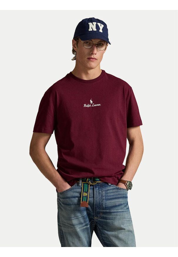 Polo Ralph Lauren T-Shirt 710981370007 Bordowy Classic Fit. Typ kołnierza: polo. Kolor: czerwony. Materiał: bawełna