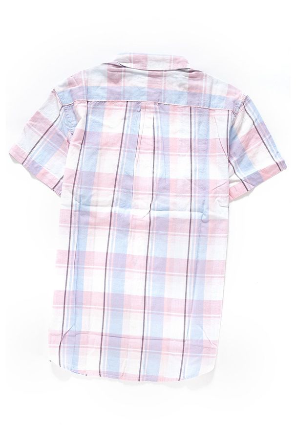 Wrangler - KOSZULA MĘSKA KRÓTKI RĘKAW WRANGLER SS 1PKT SHIRT CHALK PINK W5860NQWG 112129523. Długość rękawa: krótki rękaw. Długość: krótkie. Wzór: kratka