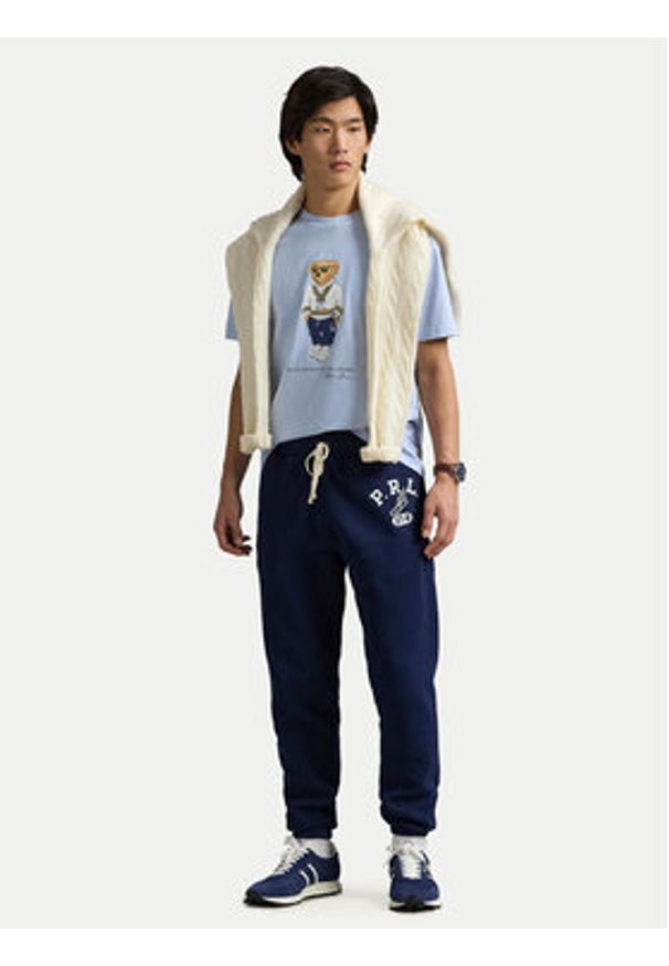 Polo Ralph Lauren T-Shirt 710973137001 Błękitny Slim Fit. Typ kołnierza: polo. Kolor: niebieski. Materiał: bawełna
