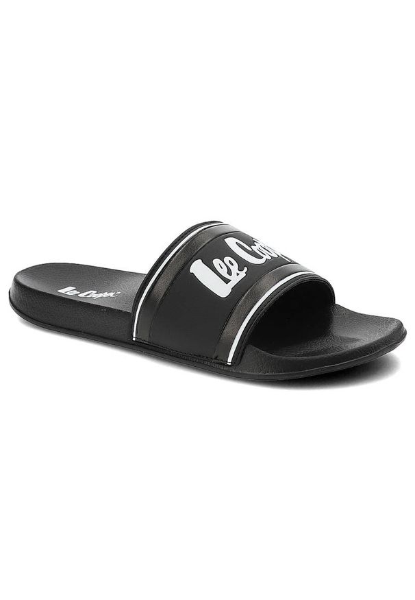 Czarne Klapki Lee Cooper Męskie Profilowane Buty Na Lato. Kolor: czarny. Sezon: lato. Styl: wakacyjny, klasyczny, elegancki