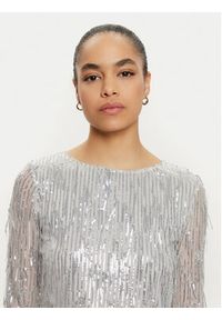 only - ONLY Bluzka Spacy 15331803 Srebrny Cropped Fit. Kolor: srebrny. Materiał: syntetyk