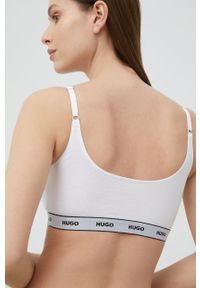 Hugo - HUGO biustonosz (2-pack) kolor biały gładki. Kolor: biały. Materiał: dzianina, materiał, włókno. Rodzaj stanika: odpinane ramiączka. Wzór: gładki
