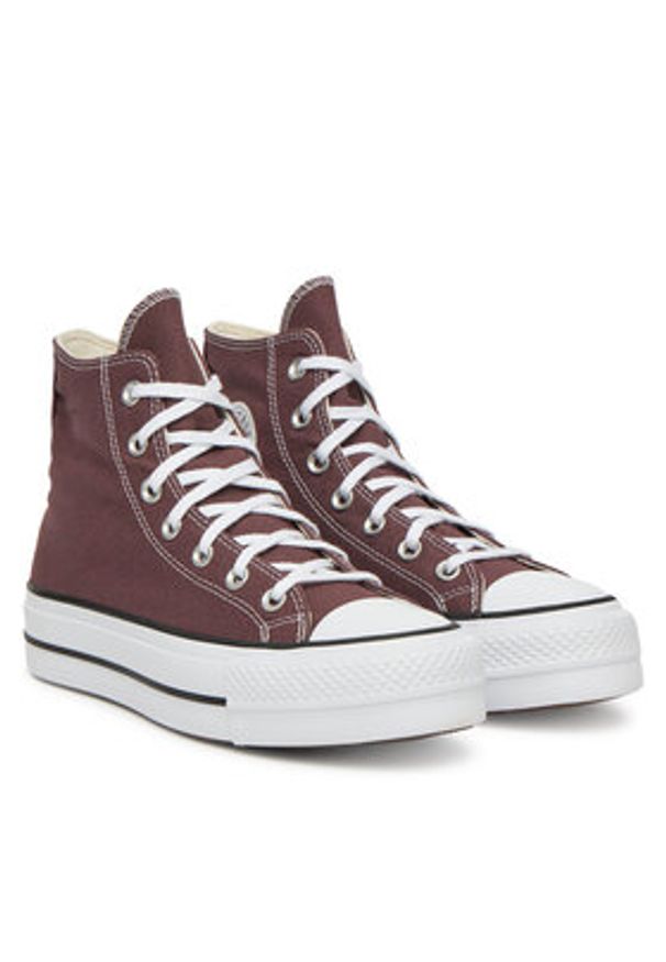 Converse Trampki Chuck Taylor All Star Lift Platform A10646C Bordowy. Kolor: czerwony. Materiał: materiał. Obcas: na platformie