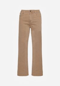 Renee - Beżowe Bawełniane Jeansy Regular Waist z Szerokimi Nogawkami Nindria. Stan: podwyższony. Kolor: beżowy #3