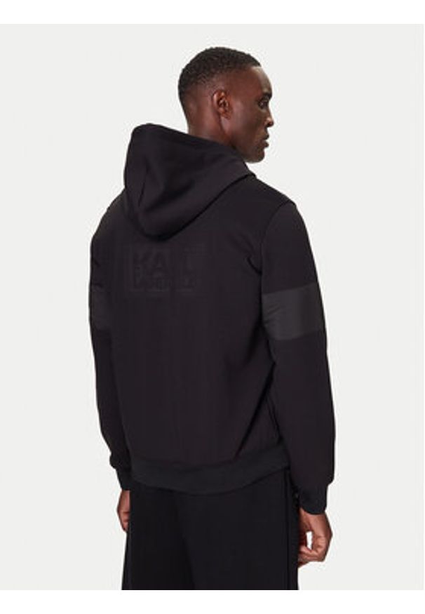Karl Lagerfeld - KARL LAGERFELD Bluza 705000 554902 Czarny Regular Fit. Typ kołnierza: dekolt w karo. Kolor: czarny. Materiał: syntetyk
