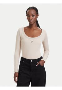 Guess Body V4YP07 J1314 Beżowy Slim Fit. Kolor: beżowy. Materiał: bawełna #1