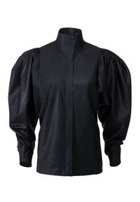 ANIA KUCZYŃSKA - Czarna koszula z wełny Vulcanella. Kolor: czarny. Materiał: wełna #3