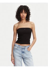 Tommy Jeans Top DW0DW22263 Czarny Slim Fit. Kolor: czarny. Materiał: bawełna #1