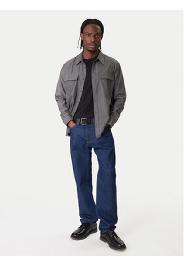 Calvin Klein Koszula Easy LV04LE114G Szary Relaxed Fit. Kolor: szary. Materiał: syntetyk