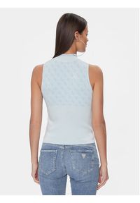 Guess Sweter Lise W3YR26 Z37K0 Błękitny Slim Fit. Kolor: niebieski. Materiał: syntetyk, wiskoza