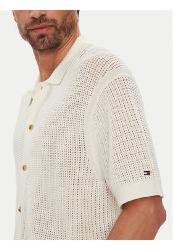 TOMMY HILFIGER - Tommy Hilfiger Koszula MW0MW39530 Beżowy Regular Fit. Kolor: beżowy. Materiał: bawełna