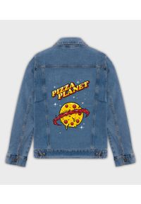 MegaKoszulki - Kurtka jeansowa męska Pizza planet. Materiał: jeans. Długość: długie. Wzór: nadruk. Sezon: wiosna. Styl: elegancki, klasyczny #1