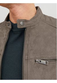 Jack & Jones - Jack&Jones Kurtka z imitacji skóry Rocky 12147218 Szary Regular Fit. Kolor: szary. Materiał: skóra #4