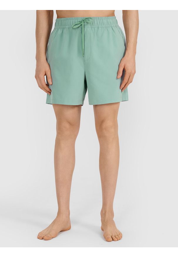 4f - 4F Spodenki plażowe męskie - oliwkowe/khaki XXL. Kolor: oliwkowy, brązowy, wielokolorowy. Materiał: włókno, materiał, syntetyk