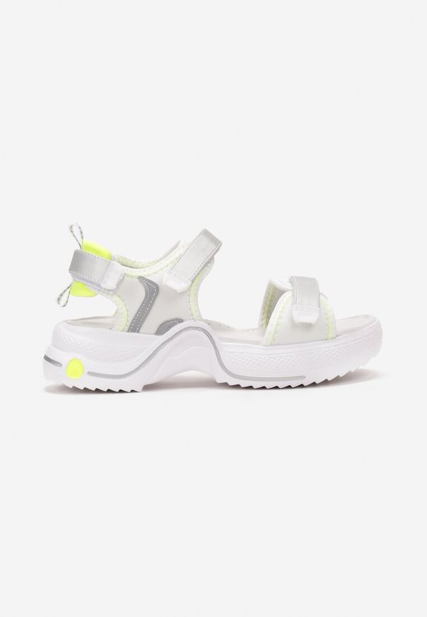 Born2be - Srebrne Sandały na Grubej Podeszwie z Wkładką ze Skóry Naturalnej Tise. Okazja: na co dzień. Kolor: srebrny. Materiał: skóra. Sezon: lato. Styl: casual