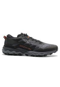 Buty do biegania w terenie męskie Mizuno WaveDaichi 7 GTX zMembraną Gore-Tex. Kolor: czarny, wielokolorowy. Materiał: syntetyk, tkanina, materiał. Technologia: Gore-Tex. Model: Mizuno Wave. Sport: bieganie