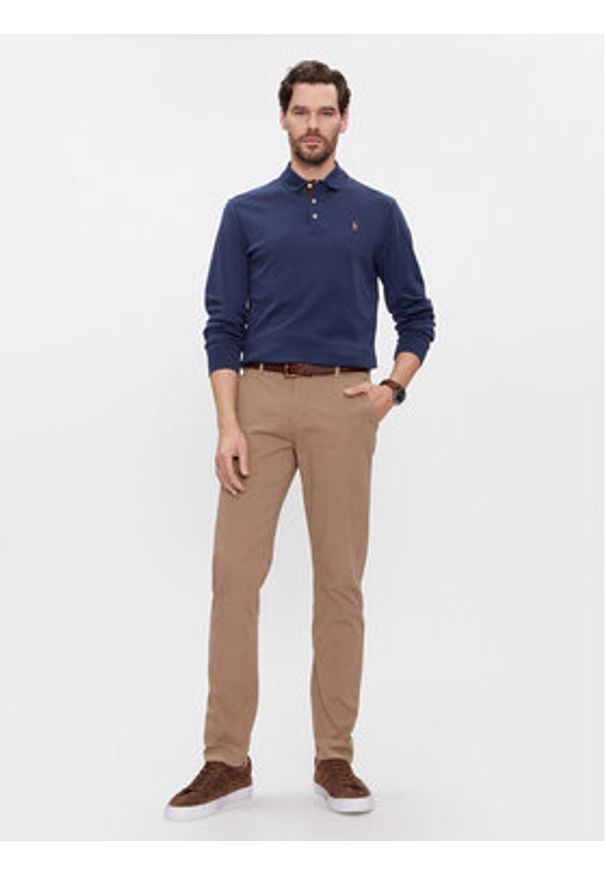 Polo Ralph Lauren Polo 710671785010 Granatowy Custom Slim Fit. Typ kołnierza: polo. Kolor: niebieski. Materiał: bawełna