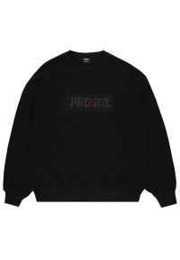 Bluza Prosto Crewneck Cameleo KL242MSWE1031 - czarna. Okazja: na co dzień, na spacer. Kolor: czarny. Materiał: dresówka, poliester, materiał, bawełna. Wzór: aplikacja. Styl: klasyczny, casual. Sport: turystyka piesza