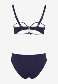 Renee - Granatowe Bikini Strój Kąpielowy Dwuczęściowy z Ozdobnym Marszczeniem Nariella. Kolor: niebieski #5
