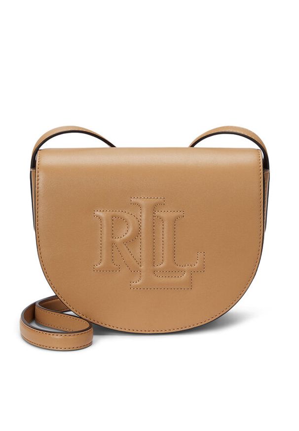 Lauren Ralph Lauren - LAUREN RALPH LAUREN Torebka Witley Leather Medium Embossed Logo Crossbody Bag 431950130008 Brązowy. Kolor: brązowy. Materiał: skórzane