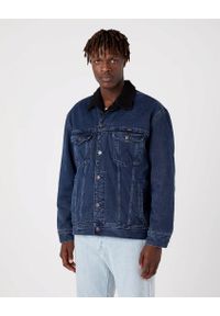 Wrangler - WRANGLER ANTIFIT SHERPA MĘSKA KURTKA JEANSOWA SHERPA JEANS MOON SHINE W441YNY13. Materiał: jeans