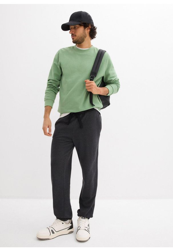 bonprix - Spodnie dresowe (2 pary). Kolor: czarny. Materiał: dresówka