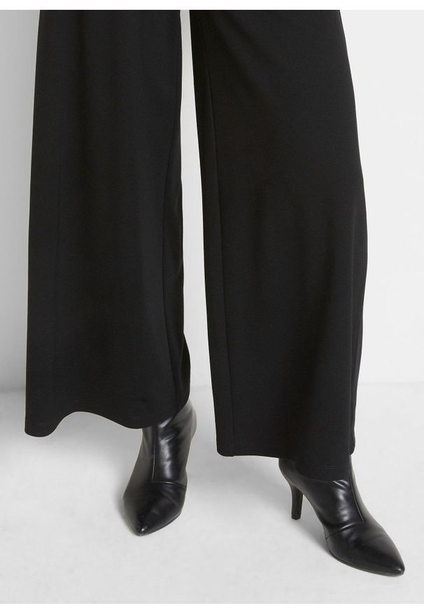 bonprix - Spodnie culotte z mieszanki wiskozy. Kolor: czarny. Materiał: wiskoza. Styl: elegancki