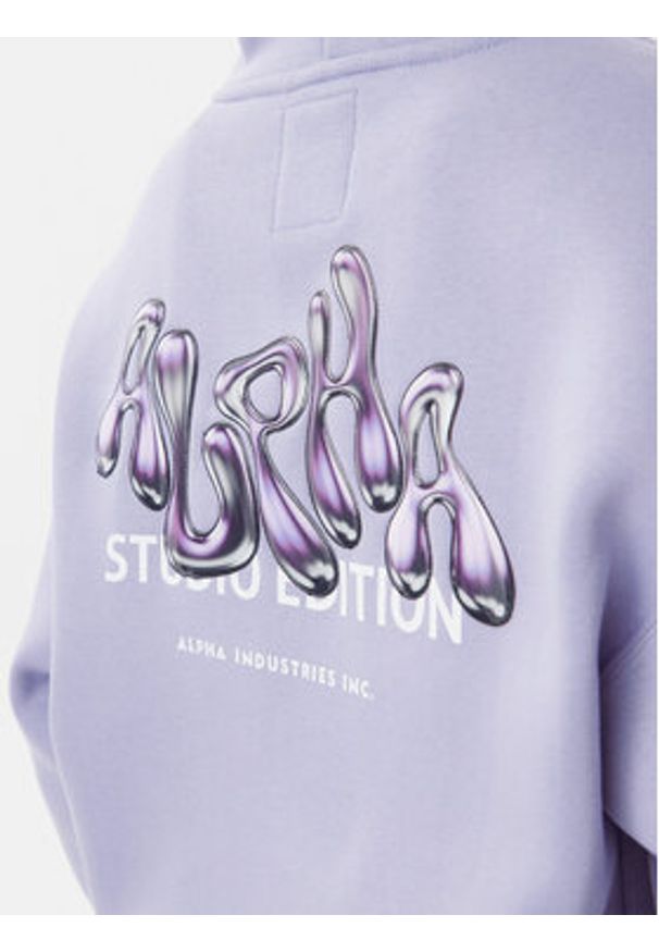 Alpha Industries Bluza Studio Edition 156042 Fioletowy Regular Fit. Kolor: fioletowy. Materiał: bawełna
