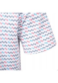 Koszulka Polo - Męska - Pako Jeans - Biała w Drobny Wzór. Okazja: na co dzień. Typ kołnierza: polo. Kolor: biały. Materiał: bawełna. Styl: casual #4