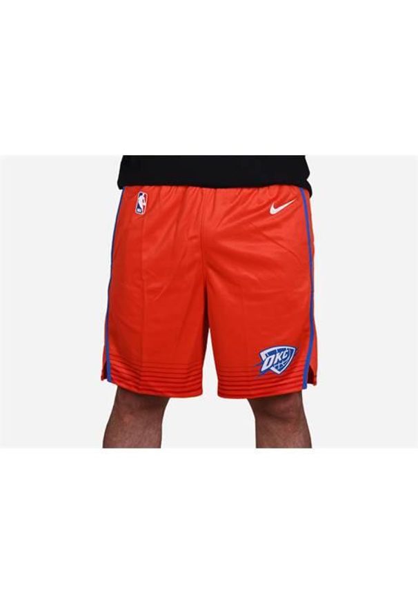 Spodnie koszykarskie męskie Nike Nba Oklahoma City Swingman. Kolor: pomarańczowy. Materiał: materiał, syntetyk. Długość: krótkie
