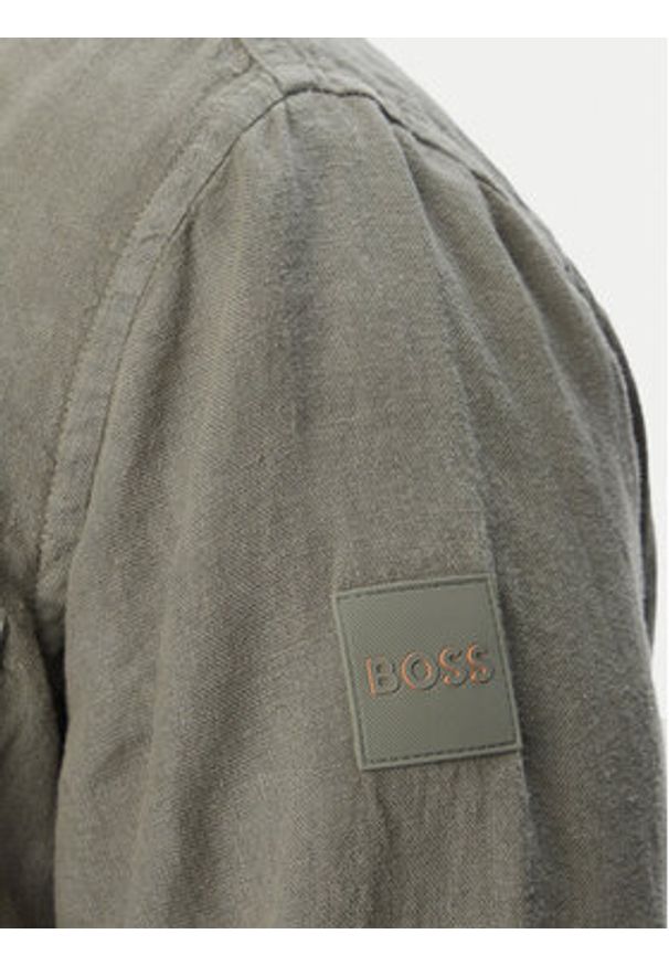 BOSS Koszula Locky 50558928 Szary Regular Fit. Kolor: szary. Materiał: len