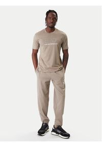 EA7 Emporio Armani T-Shirt 7M001307 AF10375 U6167 Beżowy Regular Fit. Kolor: beżowy. Materiał: bawełna #4