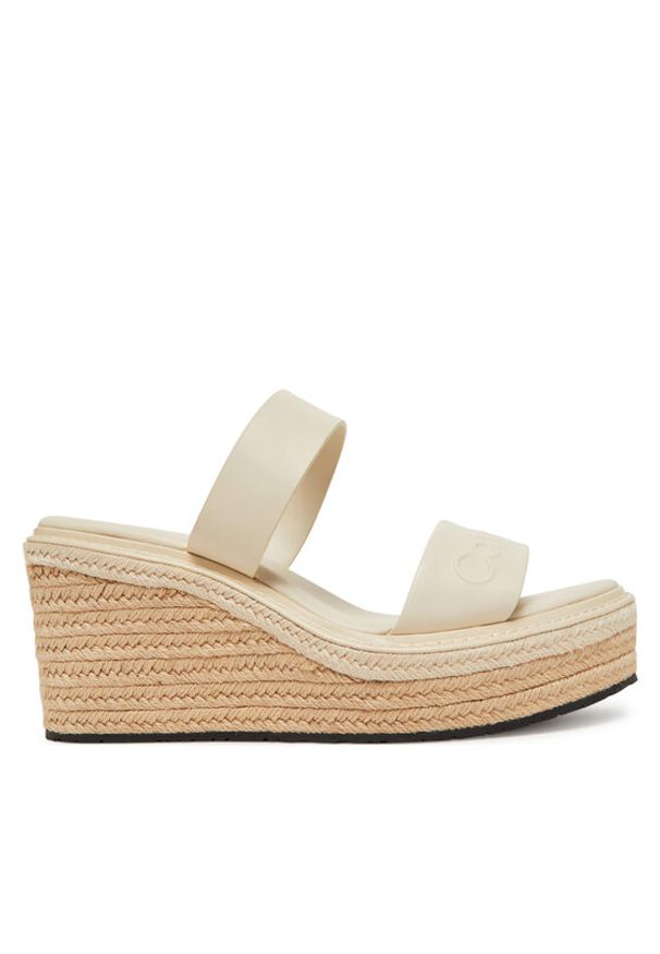 Calvin Klein Espadryle Wedge Sandal 50 - He HW0HW02375 Écru. Kolor: kremowy. Materiał: skóra