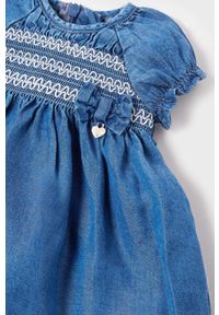 Mayoral Newborn Sukienka niemowlęca kolor granatowy. Kolor: niebieski. Materiał: tkanina, jedwab, materiał, lyocell. Długość rękawa: krótki rękaw. Typ sukienki: rozkloszowane #3