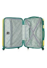 Wittchen - Średnia walizka z ABS-u z nadrukiem. Kolor: żółty. Materiał: guma. Wzór: nadruk. Styl: wakacyjny #5