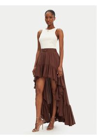 Guess Spódnica maxi 5GGD34 7317A Brązowy Regular Fit. Kolor: brązowy. Materiał: bawełna