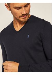 Polo Ralph Lauren Sweter Ls Sf Vn Pp 710670789004 Granatowy Slim Fit. Typ kołnierza: polo. Kolor: niebieski. Materiał: bawełna #3