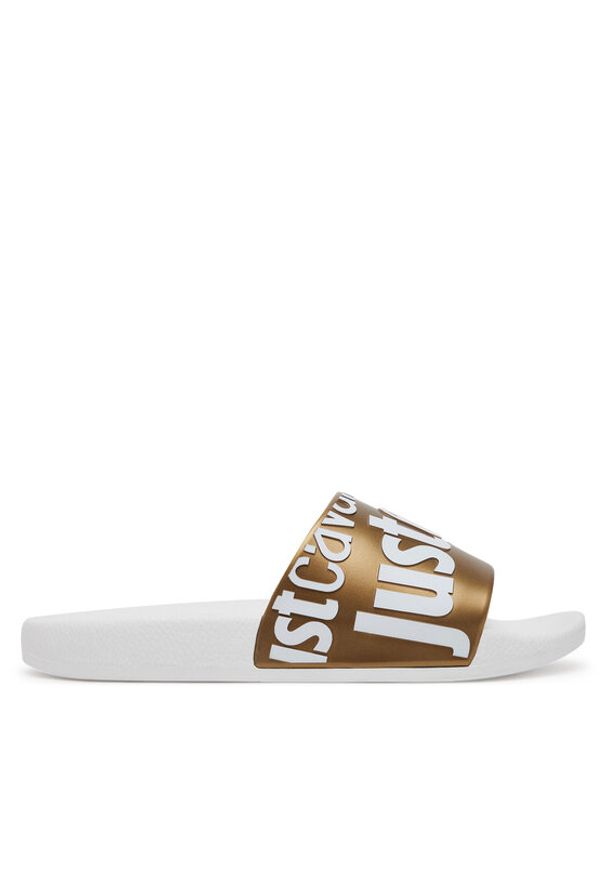 Just Cavalli Klapki 78RA3SZ1 ZS785 Złoty. Kolor: złoty. Materiał: syntetyk