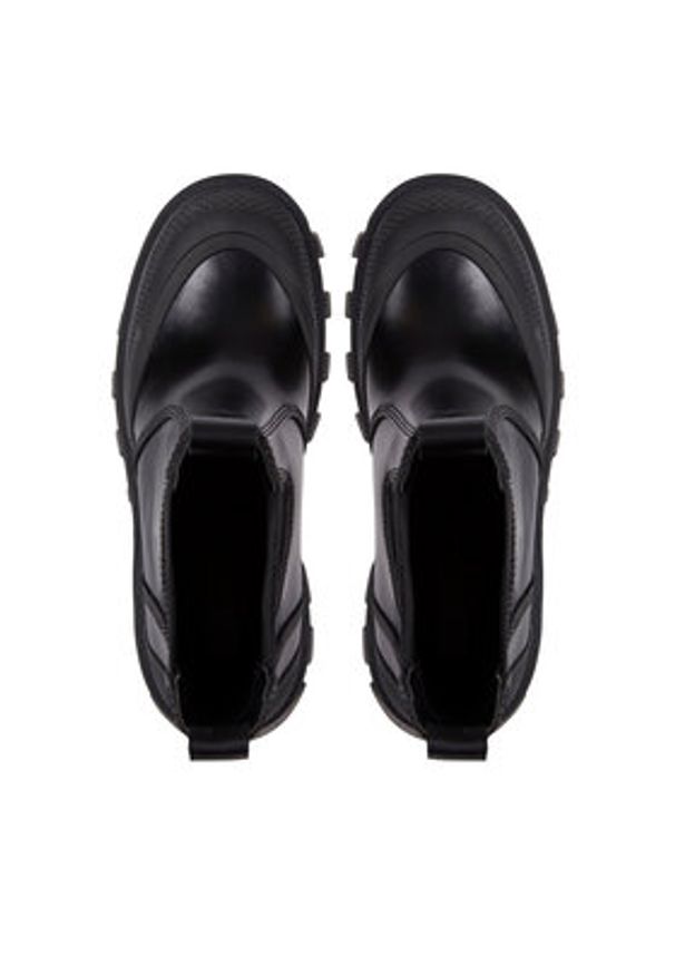 Tommy Jeans Sztyblety Tjw Chunky Chelsea Mix Material EN0EN02375 Czarny. Kolor: czarny. Materiał: skóra