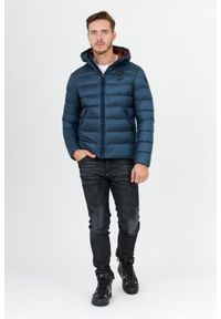 Blauer USA - BLAUER Morska puchowa kurtka męska z kapturem, Rozmiar XXL. Typ kołnierza: kaptur. Kolor: niebieski. Materiał: puch #4