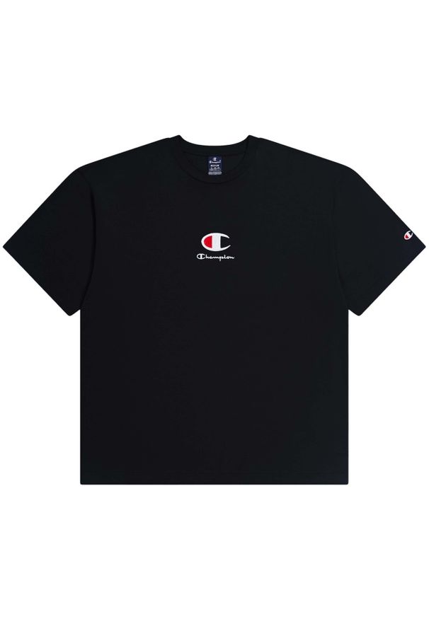 Koszulka sportowa męska Champion 219847KK001. Kolor: czarny. Materiał: bawełna. Długość rękawa: krótki rękaw. Długość: krótkie