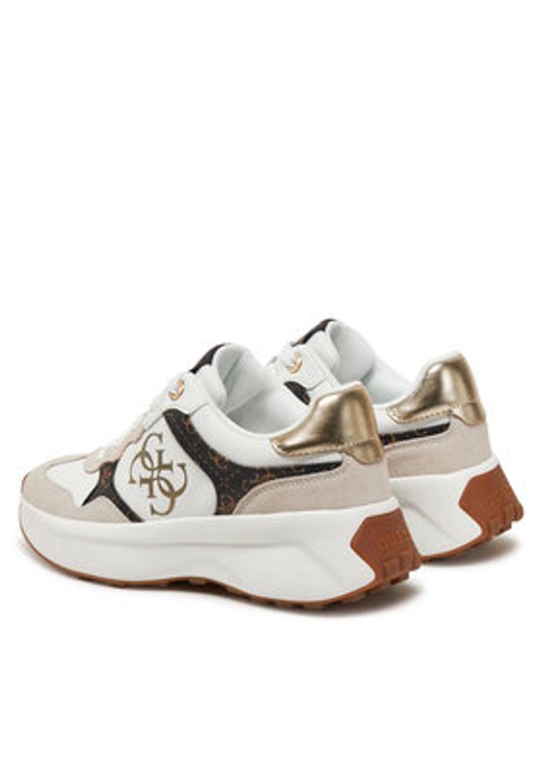 Guess Sneakersy FLPLUC PEL12 Biały. Kolor: biały. Materiał: skóra