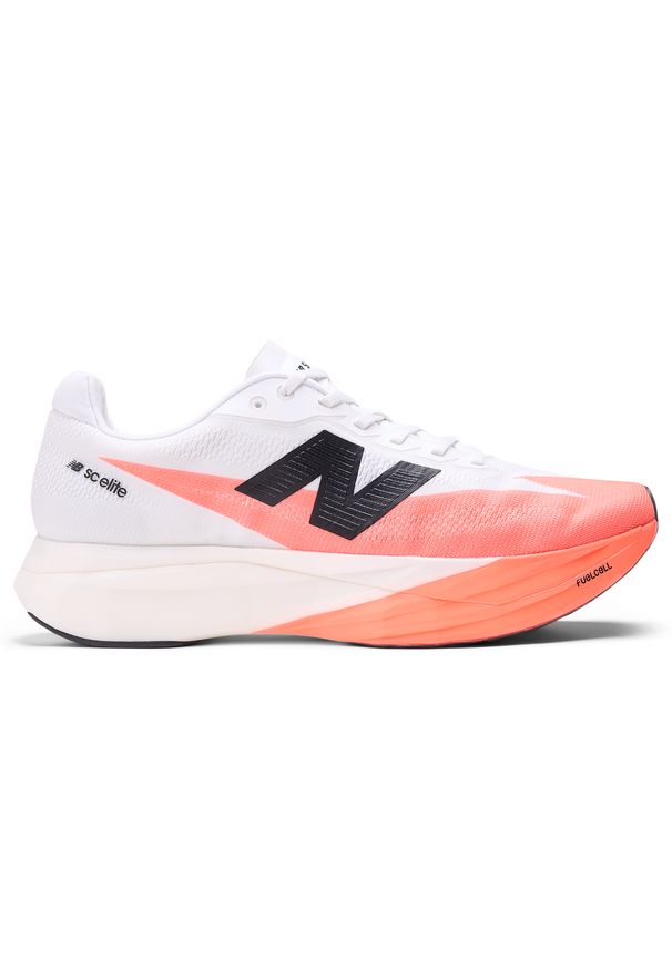 Buty męskie New Balance FuelCell SC Elite V5 MRCELLR5 – pomarańczowe. Kolor: pomarańczowy. Materiał: syntetyk, materiał. Szerokość cholewki: normalna. Sport: bieganie, fitness